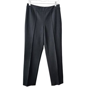 Max Mara Ankle Pants Women's Size 8 Black Pintuck Seamed Stretch Side Zip *flaw